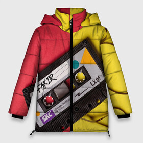 Женская зимняя куртка Oversize с принтом FULL OLD DCHOOL в Курске, верх — 100% полиэстер; подкладка — 100% полиэстер; утеплитель — 100% полиэстер | длина ниже бедра, силуэт Оверсайз. Есть воротник-стойка, отстегивающийся капюшон и ветрозащитная планка. 

Боковые карманы с листочкой на кнопках и внутренний карман на молнии | fakir | желтый | кассета | красный | пленка