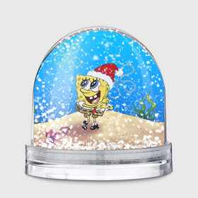 Игрушка Снежный шар с принтом НОВОГОДНИЙ ГУБКА БОБ КВАДРАТНЫЕ ШТАНЫ в Курске, Пластик | Изображение внутри шара печатается на глянцевой фотобумаге с двух сторон | 2022 | 22 | bikini | bob | bottom | brbyb | christmas | merry | new | ocean | sea | sponge | spongebob | squarepants | water | year | бикини | боб | боттом | вода | год | губка | дно | квадратные | море | новый | океан | рождество | спанч |