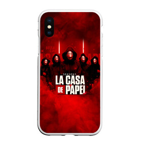 Чехол для iPhone XS Max матовый с принтом БУМАЖНЫЙ ДОМ - LA CASA DE PAPEL - BELLA CIAO в Курске, Силикон | Область печати: задняя сторона чехла, без боковых панелей | bella ciao | la casa de papel | бумажный дом | ла каса де | ла каса де папель | ла каса де пепел | лакаса | сериал | фильм