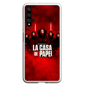 Чехол для Honor 20 с принтом БУМАЖНЫЙ ДОМ - LA CASA DE PAPEL - BELLA CIAO в Курске, Силикон | Область печати: задняя сторона чехла, без боковых панелей | bella ciao | la casa de papel | бумажный дом | ла каса де | ла каса де папель | ла каса де пепел | лакаса | сериал | фильм