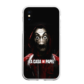 Чехол для iPhone XS Max матовый с принтом РИСУНОК БУМАЖНЫЙ ДОМ - LA CASA DE PAPEL BELLA CIAO в Курске, Силикон | Область печати: задняя сторона чехла, без боковых панелей | bella ciao | la casa de papel | бумажный дом | ла каса де | ла каса де папель | ла каса де пепел | лакаса | сериал | фильм