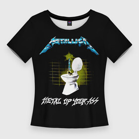 Женская футболка 3D Slim с принтом Kill Em All  Metallica в Курске,  |  | hard | heavy | james hetfield | kirk hammett | lars ulrich | metallica | music | robert trujillo | rock band | thrash | thrashmetal | джеймс хэтфилд | кирк хэмметт | ларс ульрих | метал | металика | металлика | музыка | роберт трухильо | рок группа | трэш