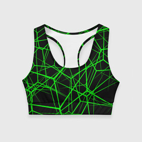 Женский спортивный топ 3D с принтом Зеленые Полигоны Матрица в Курске, 82% полиэстер, 18% спандекс Ткань безопасна для здоровья, позволяет коже дышать, не мнется и не растягивается |  | зеленая абстракция | зеленая матрица | зеленая текстура | зеленые линии | зеленые полоски матрица | современное искусство