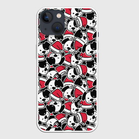 Чехол для iPhone 13 с принтом Щенки и красные колпаки в Курске,  |  | caps | christmas | dogs | new year | puppies | red hats | santa claus | santas | деды морозы | колпаки | красные шапки | новый год | рождество | санта клаусы | собаки | щенки