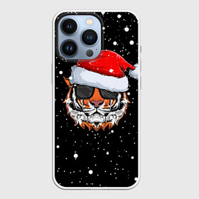 Чехол для iPhone 13 Pro с принтом Новогодний Тигр   New Years Tiger в Курске,  |  | cat | tiger | год тигра | дед мороз | зверь | кошка | новый год | рождество | санта | символ года | снег | снежинка | тигр | хищник