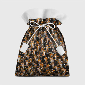 Подарочный 3D мешок с принтом Тигры пляшут Новый Год в Курске, 100% полиэстер | Размер: 29*39 см | 2022 | новогодний | новый год | паттерн | снег | снежинки | танцы | тигр | толпа
