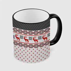 Кружка с принтом НОВОГОДНИЙ УЗОР в Курске, керамика | ёмкость 330 мл | background | christmas | christmas pattern | deer | holiday | knitted pattern | new year | pattern | snowflakes | texture | вязаный узор | новогодний узор | новый год | олени | паттерн | праздник | рождество | снежинки | текстура | узор | фон