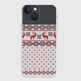 Чехол для iPhone 13 mini с принтом НОВОГОДНИЙ УЗОР в Курске,  |  | background | christmas | christmas pattern | deer | holiday | knitted pattern | new year | pattern | snowflakes | texture | вязаный узор | новогодний узор | новый год | олени | паттерн | праздник | рождество | снежинки | текстура | узор | фон