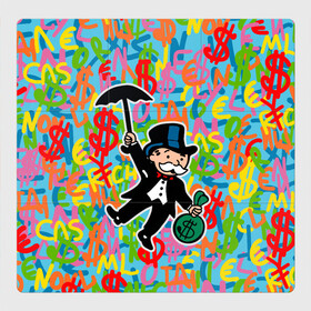 Магнитный плакат 3Х3 с принтом Alec Monopoly Капиталист с деньгами в Курске, Полимерный материал с магнитным слоем | 9 деталей размером 9*9 см | alec monopoly | art | capitalist | graffiti | money | retro | street style | urban style | алек монополи | арт | граффити | деньги | доллар | искусство | капиталист | кляксы | миллионер | монополия | ретро | рисунки | современное искусст