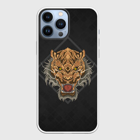 Чехол для iPhone 13 Pro Max с принтом Голова тигра в ромбе в Курске,  |  | furry | low poly | tiger | восточный тигр | год тигра | голова | кошка | лоу поли | тигр | тигренок | фурри | хищник