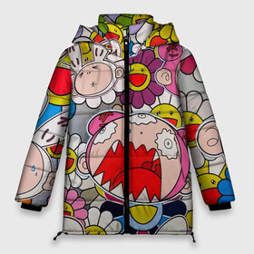 Женская зимняя куртка Oversize с принтом Takashi Murakami кричащий арт в Курске, верх — 100% полиэстер; подкладка — 100% полиэстер; утеплитель — 100% полиэстер | длина ниже бедра, силуэт Оверсайз. Есть воротник-стойка, отстегивающийся капюшон и ветрозащитная планка. 

Боковые карманы с листочкой на кнопках и внутренний карман на молнии | takashi murakami | арт | граффити | кричащий арт | мураками | такаси | такаси мураками | токио | уличное граффити | япония