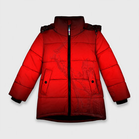 Зимняя куртка для девочек 3D с принтом Спартак Гладиатор Red Theme в Курске, ткань верха — 100% полиэстер; подклад — 100% полиэстер, утеплитель — 100% полиэстер. | длина ниже бедра, удлиненная спинка, воротник стойка и отстегивающийся капюшон. Есть боковые карманы с листочкой на кнопках, утяжки по низу изделия и внутренний карман на молнии. 

Предусмотрены светоотражающий принт на спинке, радужный светоотражающий элемент на пуллере молнии и на резинке для утяжки. | арена | гладиатор | джикия | кб | красно белые | москва | мясо | оукб | премьер лига | россия | рпл | спартак | спартак москва | футбол