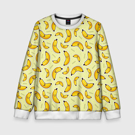 Детский свитшот 3D с принтом Банановый Бум в Курске, 100% полиэстер | свободная посадка, прямой крой, мягкая тканевая резинка на рукавах и понизу свитшота | Тематика изображения на принте: банан | банановый | бананы | паттерн | прикол | фрукты
