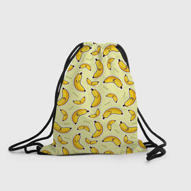 Рюкзак-мешок 3D с принтом Банановый Бум в Курске, 100% полиэстер | плотность ткани — 200 г/м2, размер — 35 х 45 см; лямки — толстые шнурки, застежка на шнуровке, без карманов и подкладки | банан | банановый | бананы | паттерн | прикол | фрукты