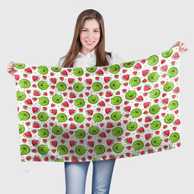Флаг 3D с принтом Арбузы много арбузов! в Курске, 100% полиэстер | плотность ткани — 95 г/м2, размер — 67 х 109 см. Принт наносится с одной стороны | арбуз | арбузы | витамина | лето | паттерн | фрукты