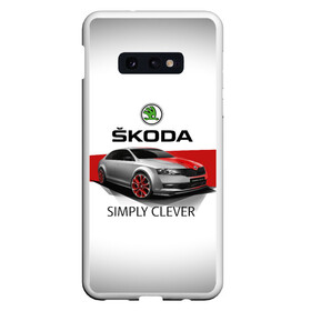 Чехол для Samsung S10E с принтом Skoda Rapid Sport в Курске, Силикон | Область печати: задняя сторона чехла, без боковых панелей | Тематика изображения на принте: rapid | simply clever | skoda | автомобиль | машина | рапид | тачка | чехия | шкода