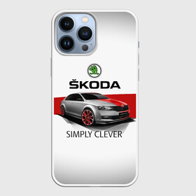 Чехол для iPhone 13 Pro Max с принтом Skoda Rapid Sport в Курске,  |  | rapid | simply clever | skoda | автомобиль | машина | рапид | тачка | чехия | шкода