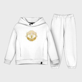 Детский костюм хлопок Oversize с принтом MU Gold cotton theme в Курске,  |  | manchester | manchester united | mu | old trafford | red devils | англия | апл | красные дьяволы | манчестер | манчестер юнайтед | премьерлига | роналду | футбол