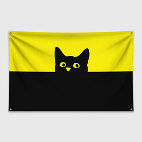 Флаг-баннер с принтом Котик (голова кота) в Курске, 100% полиэстер | размер 67 х 109 см, плотность ткани — 95 г/м2; по краям флага есть четыре люверса для крепления | cat | голова кота | для девушек | животное | кот | котик | подарок