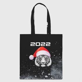 Шоппер 3D с принтом Новогодний тигр 2022. в Курске, 100% полиэстер | Плотность: 200 г/м2; Размер: 34×35 см; Высота лямок: 30 см | 2022 | happy new year | merry christmas | год тигра | зима близко | нг | новогодний | новогодний тигр | новогодняя символика | новый год | новый год 2022 | рождество | символ 2022 года | снег | снежинки | тигр