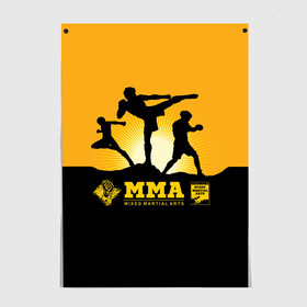 Постер с принтом ММА (Mixed Martial Arts) в Курске, 100% бумага
 | бумага, плотность 150 мг. Матовая, но за счет высокого коэффициента гладкости имеет небольшой блеск и дает на свету блики, но в отличии от глянцевой бумаги не покрыта лаком | bellator | boxing | fight club | mixed martial arts | ufc | айкидо | беллатор | боевые искусства | боец | бои | бои без правил | бойцовский клуб | бокс | борьба | воин | джиуджитсу | дзюдо | единоборства | карате | кикбоксинг