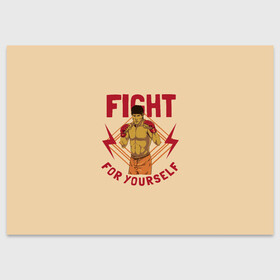 Поздравительная открытка с принтом FIGHT FOR YOURSELF в Курске, 100% бумага | плотность бумаги 280 г/м2, матовая, на обратной стороне линовка и место для марки
 | bellator | boxing | fight club | mixed martial arts | ufc | айкидо | беллатор | боевые искусства | боец | бои | бои без правил | бойцовский клуб | бокс | борьба | воин | джиуджитсу | дзюдо | единоборства | карате | кикбоксинг