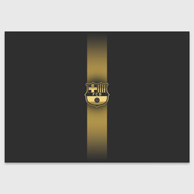 Поздравительная открытка с принтом Barcelona Gold-Graphite Theme в Курске, 100% бумага | плотность бумаги 280 г/м2, матовая, на обратной стороне линовка и место для марки
 | barcelona | blaugrana | fc barcelona | spain | барселона | гранатово синие | золото | золотоые логотипы | золотые эмблемы | ла лига | лига чемпионов | фк барселона | футбол | чемпионат испании