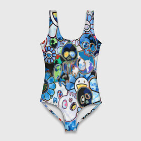 Купальник-боди 3D с принтом Буйство синих в Курске, 82% полиэстер, 18% эластан | Круглая горловина, круглый вырез на спине | Тематика изображения на принте: арт | монстры | художники | цвета