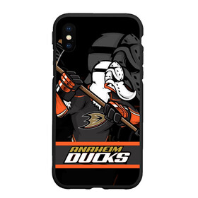 Чехол для iPhone XS Max матовый с принтом Анахайм Дакс Anaheim Ducks в Курске, Силикон | Область печати: задняя сторона чехла, без боковых панелей | anaheim | anaheim ducks | ducks | hockey | nhl | usa | дакс | нхл | спорт | сша | хоккей | шайба