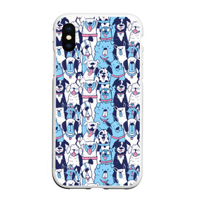 Чехол для iPhone XS Max матовый с принтом Забавные Пёсели паттерн Funny Dogs pattern в Курске, Силикон | Область печати: задняя сторона чехла, без боковых панелей | dog | бульдог | далматинец | йорк | мопс | песик | порода | смешной | собака