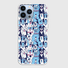 Чехол для iPhone 13 Pro Max с принтом Забавные Пёсели паттерн   Funny Dogs pattern в Курске,  |  | dog | бульдог | далматинец | йорк | мопс | песик | порода | смешной | собака