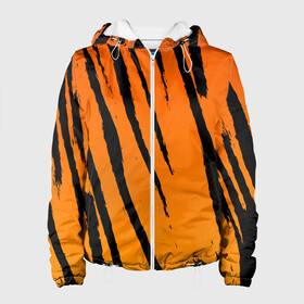 Женская куртка 3D с принтом Шкура тигра (диагональ) в Курске, ткань верха — 100% полиэстер, подклад — флис | прямой крой, подол и капюшон оформлены резинкой с фиксаторами, два кармана без застежек по бокам, один большой потайной карман на груди. Карман на груди застегивается на липучку | Тематика изображения на принте: tiger | восточный тигр | год тигра | кошка | тигр | тигренок | хищник | шерсть тигра