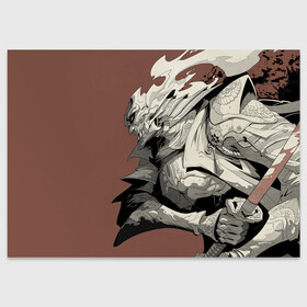 Поздравительная открытка с принтом Великий Воин в Курске, 100% бумага | плотность бумаги 280 г/м2, матовая, на обратной стороне линовка и место для марки
 | великий воин | воин | рисунок | самурай | фентези