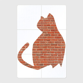 Магнитный плакат 2Х3 с принтом Кирпичный кот в Курске, Полимерный материал с магнитным слоем | 6 деталей размером 9*9 см | Тематика изображения на принте: домашнее животное | животное | кирпич | кот | кошка | питомец | силуэт | стена