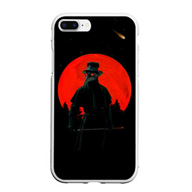 Чехол для iPhone 7Plus/8 Plus матовый с принтом plague doctor ЧУМНОЙ ДОКТОР в Курске, Силикон | Область печати: задняя сторона чехла, без боковых панелей | art | artwork | dark | illustration | moon | plague doctor | red moon | арт | луна | мрак | ночь | чума | чумной доктор