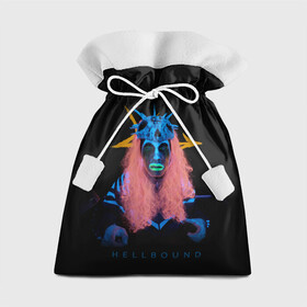 Подарочный 3D мешок с принтом Hellbound остриё в Курске, 100% полиэстер | Размер: 29*39 см | неон | остриё | персонаж | секта | стрим