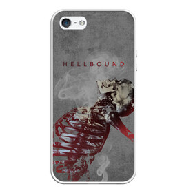 Чехол для iPhone 5/5S матовый с принтом Hellbound Новая истина в Курске, Силикон | Область печати: задняя сторона чехла, без боковых панелей | дым | надпись | скелет | текстура