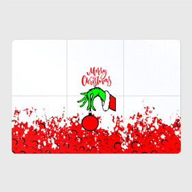 Магнитный плакат 3Х2 с принтом Merry Christmas Grinch в Курске, Полимерный материал с магнитным слоем | 6 деталей размером 9*9 см | 2022 | grinch | happy new year | merry christmas | год тигра | гринч | зима близко | нг | новогодний | новый год | новый год 2022 | рождество | снег | снежинки