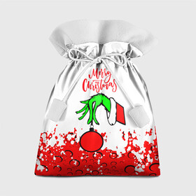 Подарочный 3D мешок с принтом Merry Christmas Grinch в Курске, 100% полиэстер | Размер: 29*39 см | 2022 | grinch | happy new year | merry christmas | год тигра | гринч | зима близко | нг | новогодний | новый год | новый год 2022 | рождество | снег | снежинки