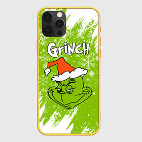 Чехол для iPhone 12 Pro с принтом Grinch Green. в Курске, силикон | область печати: задняя сторона чехла, без боковых панелей | Тематика изображения на принте: 2022 | grinch | happy new year | merry christmas | год тигра | гринч | зима близко | нг | новогодний | новый год | новый год 2022 | рождество | снег | снежинки