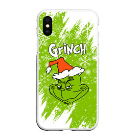 Чехол для iPhone XS Max матовый с принтом Grinch Green. в Курске, Силикон | Область печати: задняя сторона чехла, без боковых панелей | Тематика изображения на принте: 2022 | grinch | happy new year | merry christmas | год тигра | гринч | зима близко | нг | новогодний | новый год | новый год 2022 | рождество | снег | снежинки