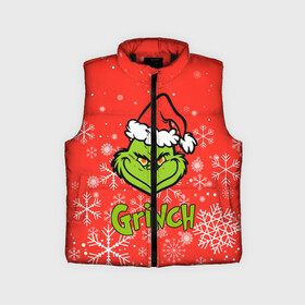 Детский жилет утепленный 3D с принтом Grinch Red. в Курске,  |  | 2022 | grinch | happy new year | merry christmas | год тигра | гринч | зима близко | нг | новогодний | новый год | новый год 2022 | рождество | снег | снежинки