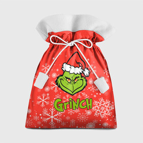 Подарочный 3D мешок с принтом Grinch Red. в Курске, 100% полиэстер | Размер: 29*39 см | Тематика изображения на принте: 2022 | grinch | happy new year | merry christmas | год тигра | гринч | зима близко | нг | новогодний | новый год | новый год 2022 | рождество | снег | снежинки