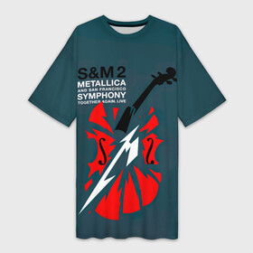 Платье-футболка 3D с принтом S M2 Metallica в Курске,  |  | hard | heavy | james hetfield | kirk hammett | lars ulrich | metallica | music | robert trujillo | rock band | thrash | thrashmetal | альбом | джеймс хэтфилд | кирк хэмметт | ларс ульрих | метал | металика | металлика | музыка | роберт трухильо | рок груп