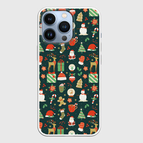 Чехол для iPhone 13 Pro с принтом Merry Christmas | Happy New Year в Курске,  |  | 2022 | christmas | new year | год тигра | дед мороз | елка | елки | елочки | зима | куранты | мороз | на новый год | олени | олень | подарки | подарок | рождество | с новым годом | с рождеством | сани | санта | снег