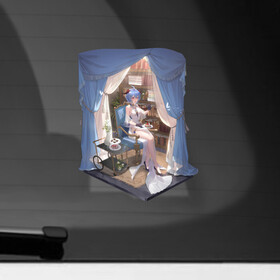 Наклейка на автомобиль с принтом Уголок Гань Юй в Курске, ПВХ |  | genshin impact | арт | гань юй | козочка | кокосовая коза | комната | комната девушки | ли юэ | отдых | рисунок | уголок персонажа