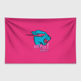 Флаг-баннер с принтом Mr Beast Gaming Full Print (Pink edition) в Курске, 100% полиэстер | размер 67 х 109 см, плотность ткани — 95 г/м2; по краям флага есть четыре люверса для крепления | gamer | games | gaming | mr beast | mrbeast | youtube | блогеры | игры | мистер бист | ютуберы