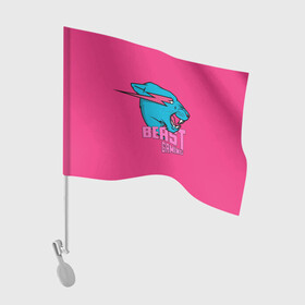 Флаг для автомобиля с принтом Mr Beast Gaming Full Print (Pink edition) в Курске, 100% полиэстер | Размер: 30*21 см | gamer | games | gaming | mr beast | mrbeast | youtube | блогеры | игры | мистер бист | ютуберы