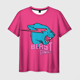 Мужская футболка 3D с принтом Mr Beast Gaming Full Print (Pink edition) в Курске, 100% полиэфир | прямой крой, круглый вырез горловины, длина до линии бедер | gamer | games | gaming | mr beast | mrbeast | youtube | блогеры | игры | мистер бист | ютуберы