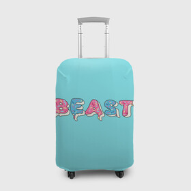 Чехол для чемодана 3D с принтом Mr Beast Donut в Курске, 86% полиэфир, 14% спандекс | двустороннее нанесение принта, прорези для ручек и колес | mr beast | mrbeast | youtube | арты | блогеры | мистер бист | прикольные надписи | ютуберы